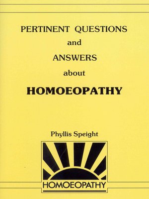 cover image of Pertinent Questions and Answers About Homoeopathy